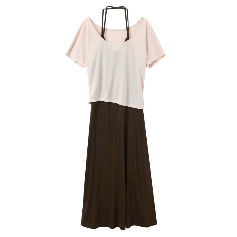 Women s Summer Spaghetti Strap Two-Piece Dress Set S