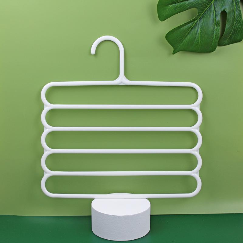 

Anti-slip Multi-layer Pants Rack Wardrobe 5-layer Pants HangerScarf RackSilk Scarf and Tie Hanging Rack білий