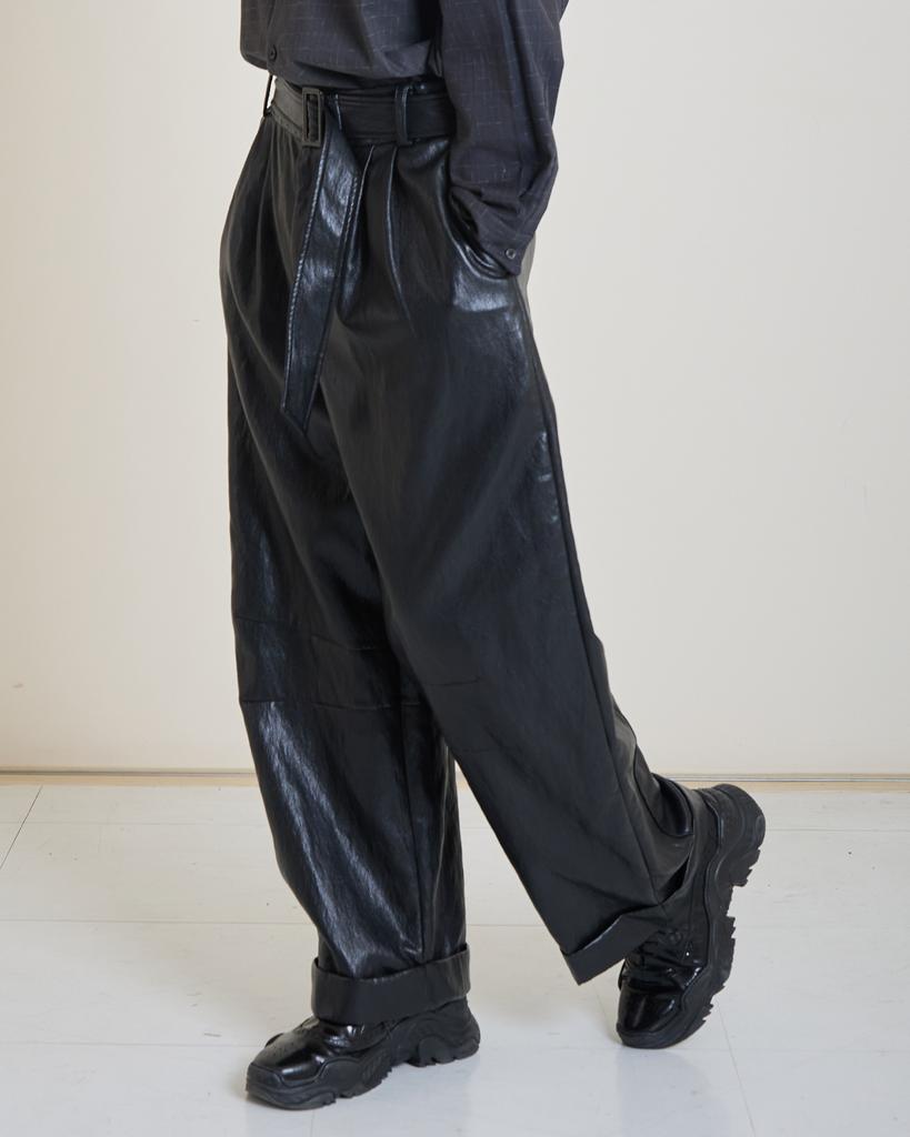 Y So Cereals New Wide Pants Leather