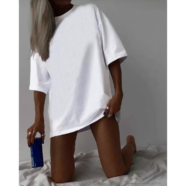 Summer Round Neck Fashionable Casual Pure Cotton Solid Color Short Sleeved Women's T-shirts