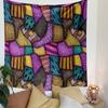 Colorful Patchwork Quilt Pattern Patterned Tapestry Decorative Wall Hanging, Home Bedroom Living Room Decor