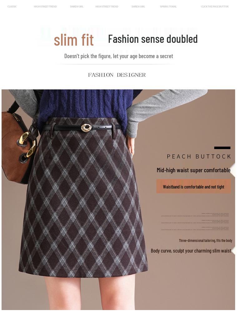 Plaid High-Waist A-line Skirt: Winter 2025 Petite Fashion