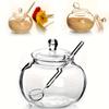250ml Clear Glass Sugar Bowl with Spoon|Transparent Spice Jar for Kitchen,Home Organization,Cooking,Candy Storage Pot,Glass Container for Sugar,Spices