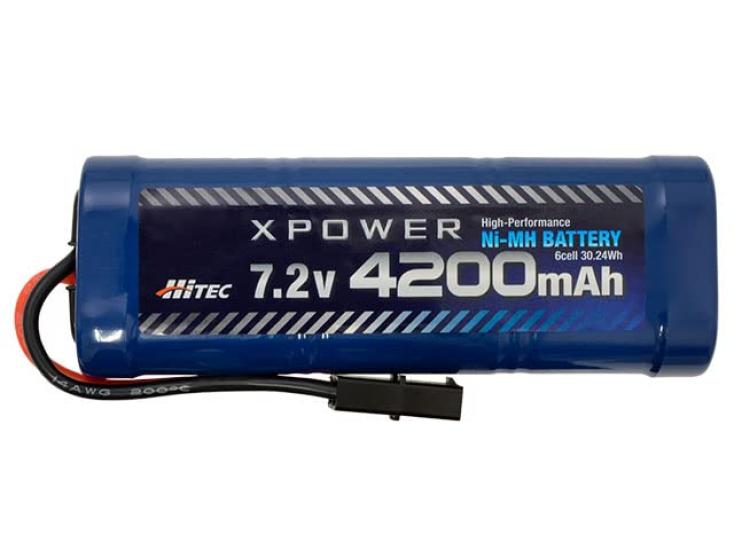 Hitec X-Power XP4200-NT-B Ni-MH 7.2V 4200mAh Nickel-Metal Hydride Battery with Tamiya Connector, 6-Cell Round Type, High Capacity, Durable, Suitable