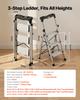 VEVOR 3 Step Ladder, Folding Step Stool with Wide Anti-Slip Pedal and Comfort Handgrip, 150 Kg Capacity Portable Aluminum Stepladder