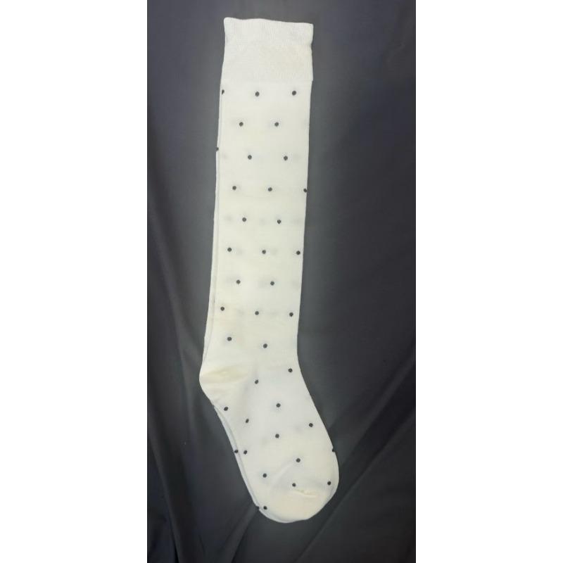 

Autumn and Winter Polka Dot Skinny Leg Socks, Sweet Socks, Women s Long Socks, Combed Cotton Boneless High Pile Socks 1 pair белый