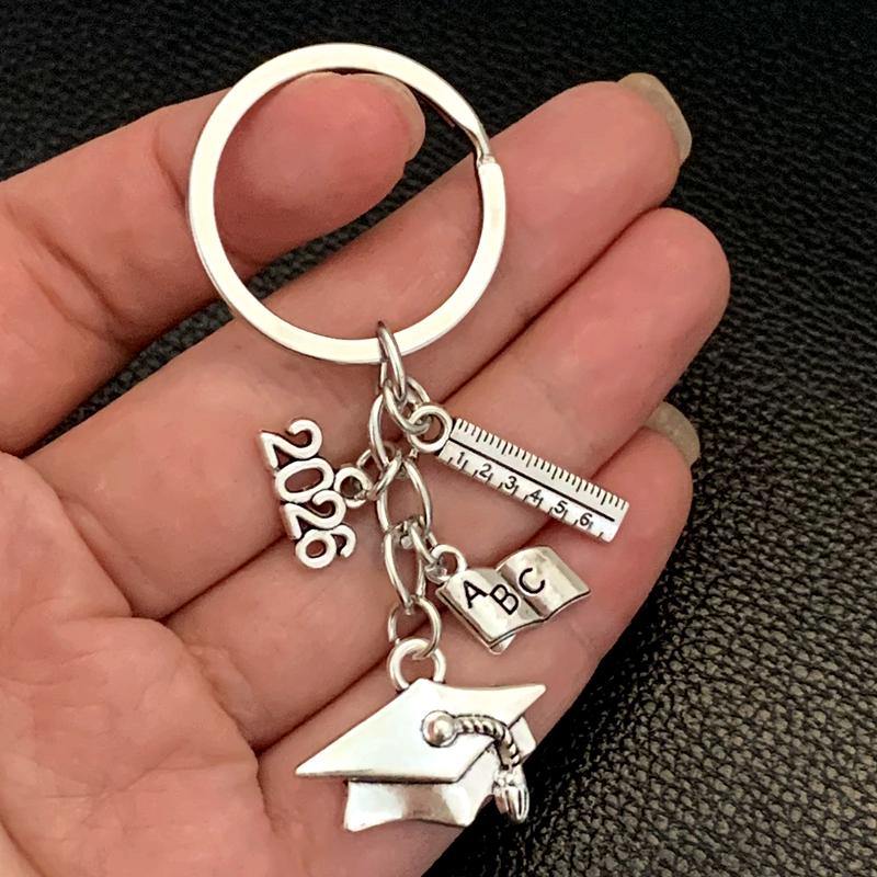 Graduation Gown Cap KeyChain Ring Student Women Jewelry Personalized Accessories Fashion Pendant Gifts Forever