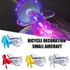 Bicycle Decoration Small Aircraft Plastic Lights Bicycle Motorbike Handlebar Decoration Wind Powered Airplane Atmosphere Lights