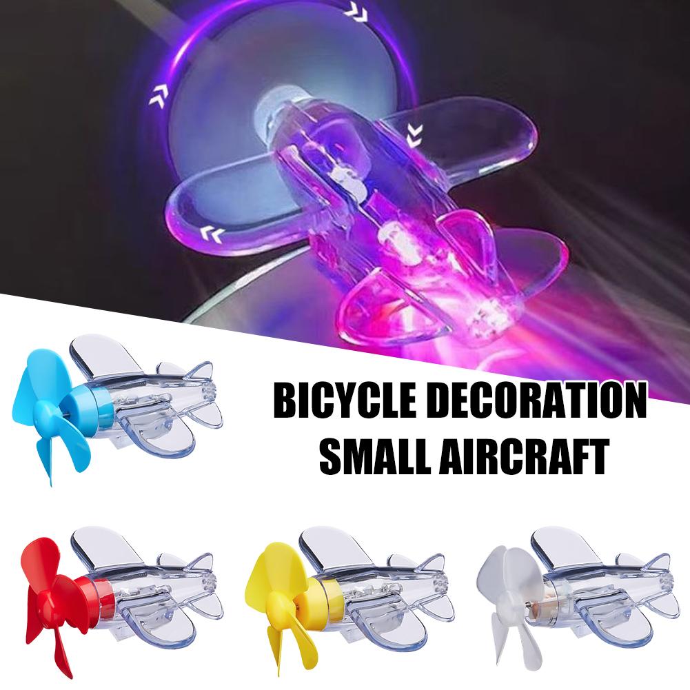 Bicycle Decoration Small Aircraft Plastic Lights Bicycle Motorbike Handlebar Decoration Wind Powered Airplane Atmosphere Lights