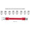 Motorcycle Spoke Wrench Set, CNC 5.0-6.8mm, 93mm/3.7in for Most Bikes(Red)