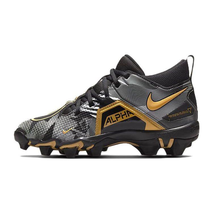 

Детские кроссовки Nike Russell Wilson x Alpha Menace 3 Shark GS Black Metallic Vivid Gold, белые CV0585-071