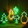 Korean Style Flamingo LED Neon Night Light - Decorative Christmas Fairy Accent with Round Base