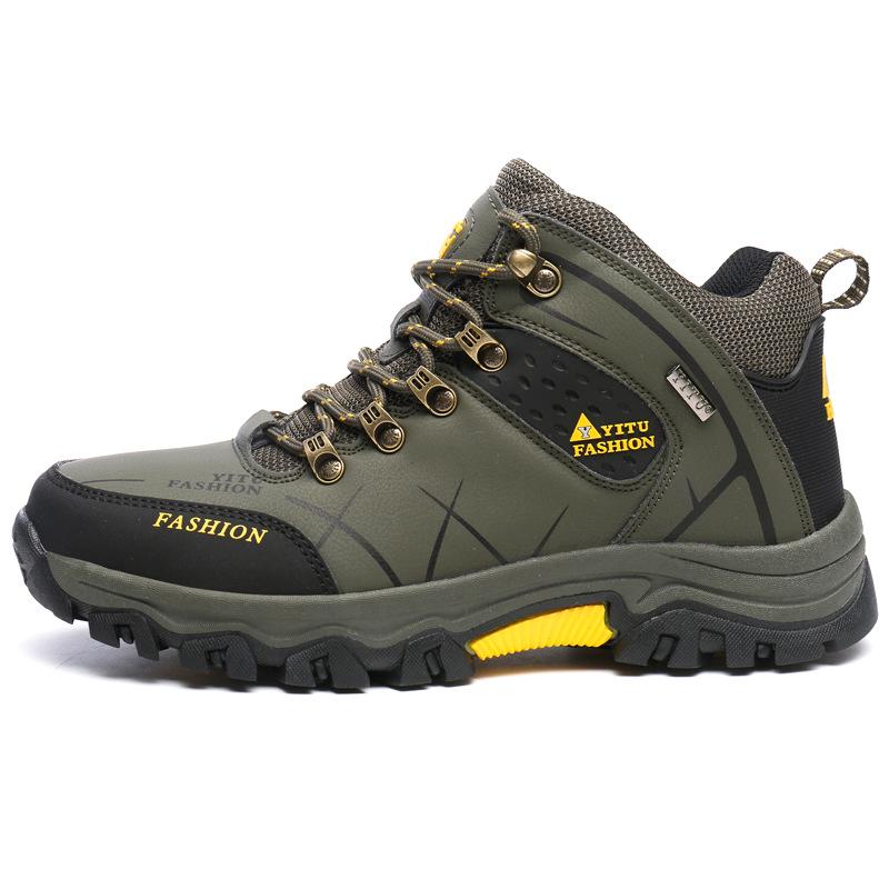 

New Winter Men s High-Top Hiking Boots - Large Size Outdoor Off-road Shoes 46 армія зелений колір