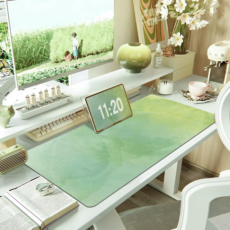 Simple Watercolor Green Gradual Change Mouse Pad Oversized S Computer Desk Table Pad Keyboard Pad