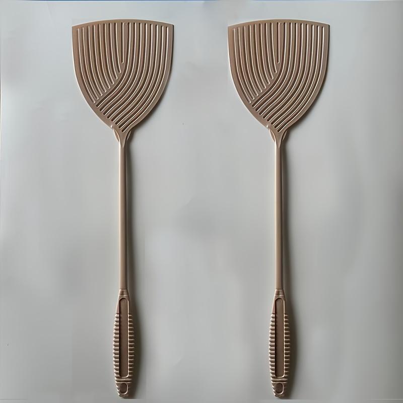 Long Grip Striped Fly Swatter Wear-resistant Plastic Household Insect Swatting Accessory 2 Pack