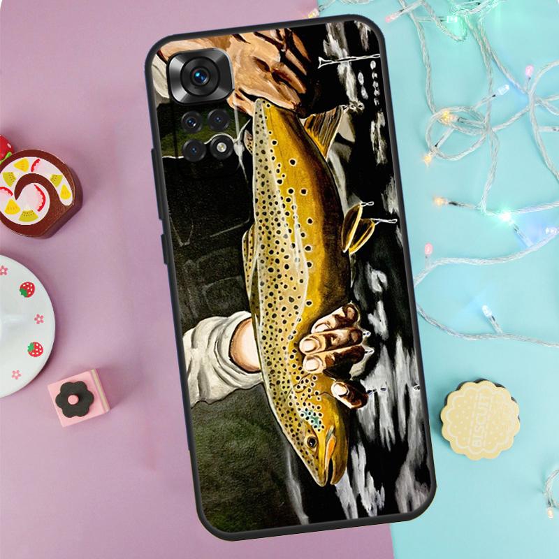 Trout Fish Fishing Case For Xiaomi Redmi Note 14 13 9 10 11 12 Pro 9S 10S 11S 12S Redmi 13C 10C 12C 14C Cover