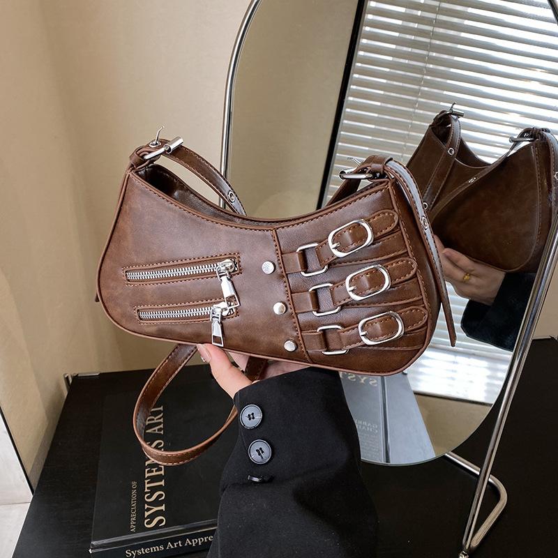 

Retro Spice Girl Style Underarm Bag Women s New Niche High-end Fashion Shoulder Crossbody Bag коричневый