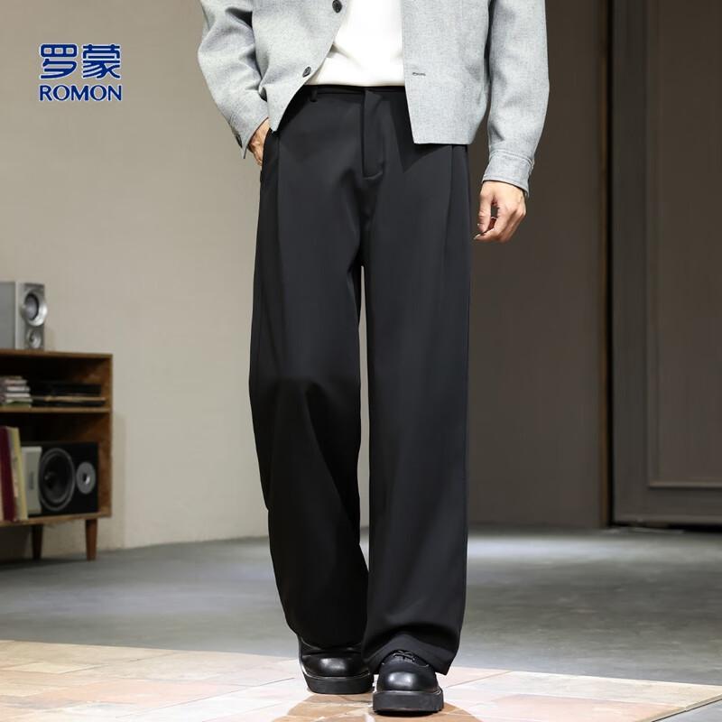 ROMON Men's Loose Straight Leg Casual Pants