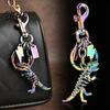 Colorful Metal Keychain Pendant Dinosaur T-Rex Skeleton Metallic Luster Bag