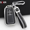 2 Buttons For Toyota Prius Camry Corolla Chr C-Hr Rav4 Land Cruiser Prado Tpu Car Key Case Cover Shell Fob Keychain Accessories