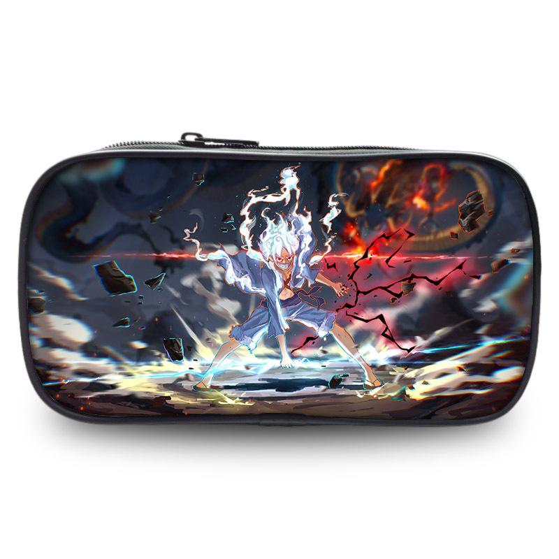 Estuche de Lápices One Piece Luffy y Zoro - Bolsa de Papelería con Estampado de Dibujos Animados Genial