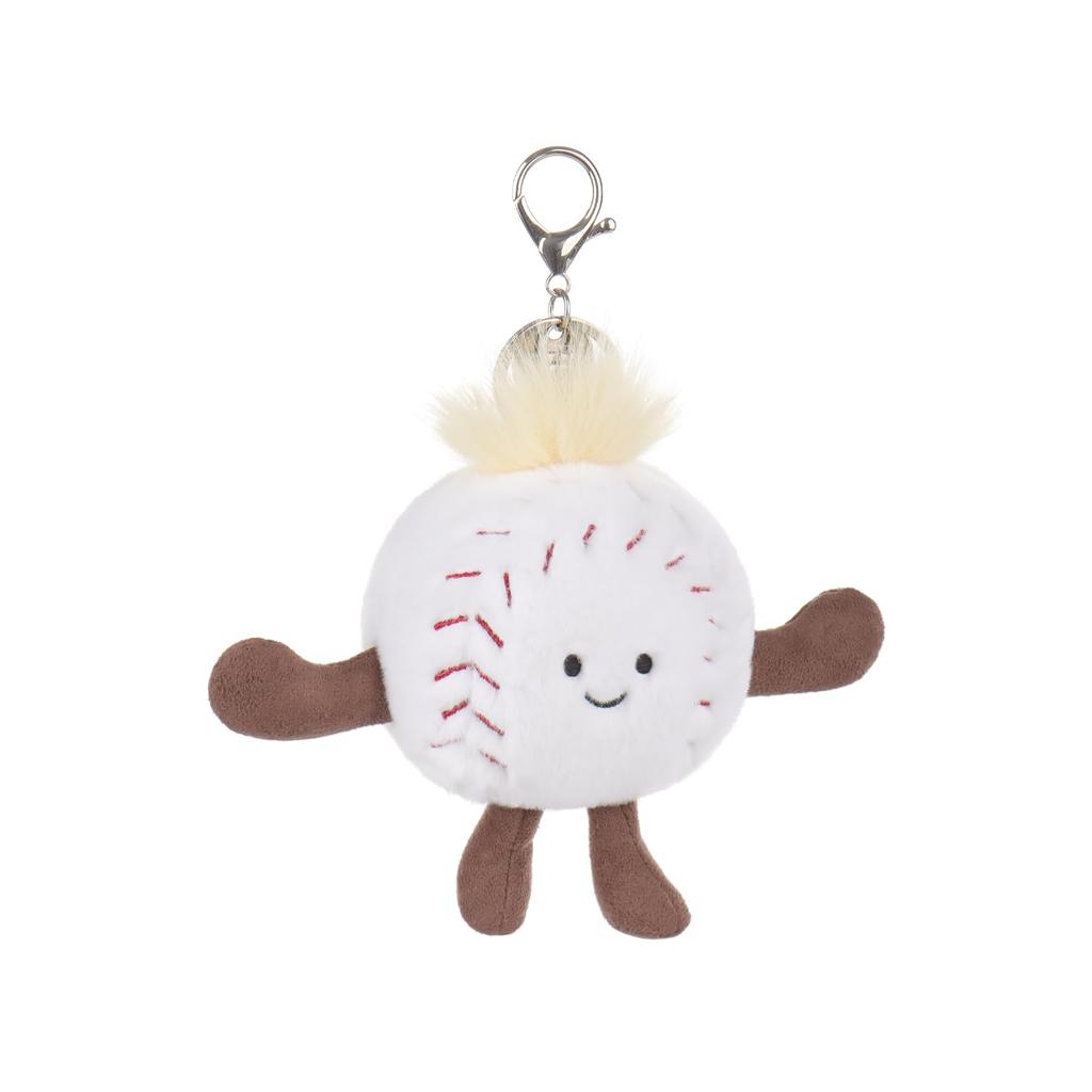 Apricot Lamb Baseball Cute Soft Keychain Plush Toy, Perfect for Boys and Girls, Fits Kids Backpacks and Purses, 8cm