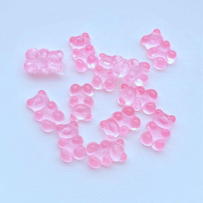 20pcs Mix Colors Resin Bear Sweet Candy Flatback Cabochon  Miniature pattern applique ornament craft DIY scrapbook