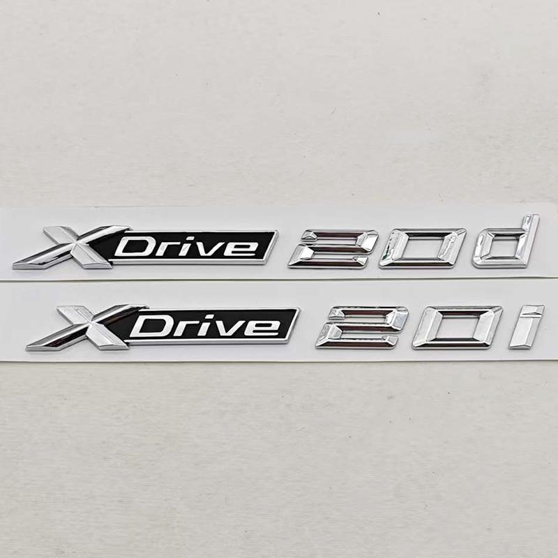 3D ABS Chrom Czarny Litery Logo Samochodu XDrive 20i 20d Emblemat Tylna Klapa Bagażnika Naklejki na Drzwi Boczne Dla Akcesoriów BMW XDrive