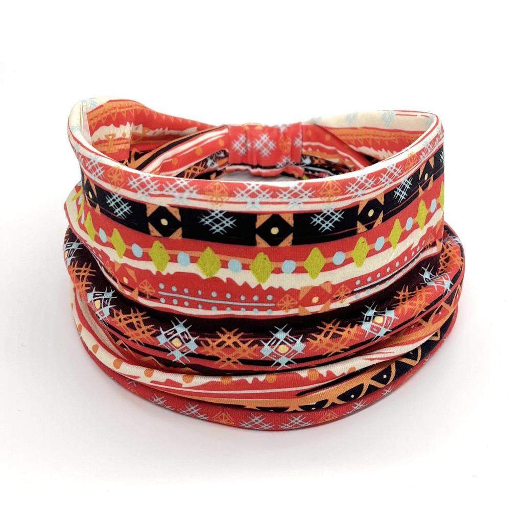 Women's African Print Sports & Yoga Headband – Wide Elastic Knot Design