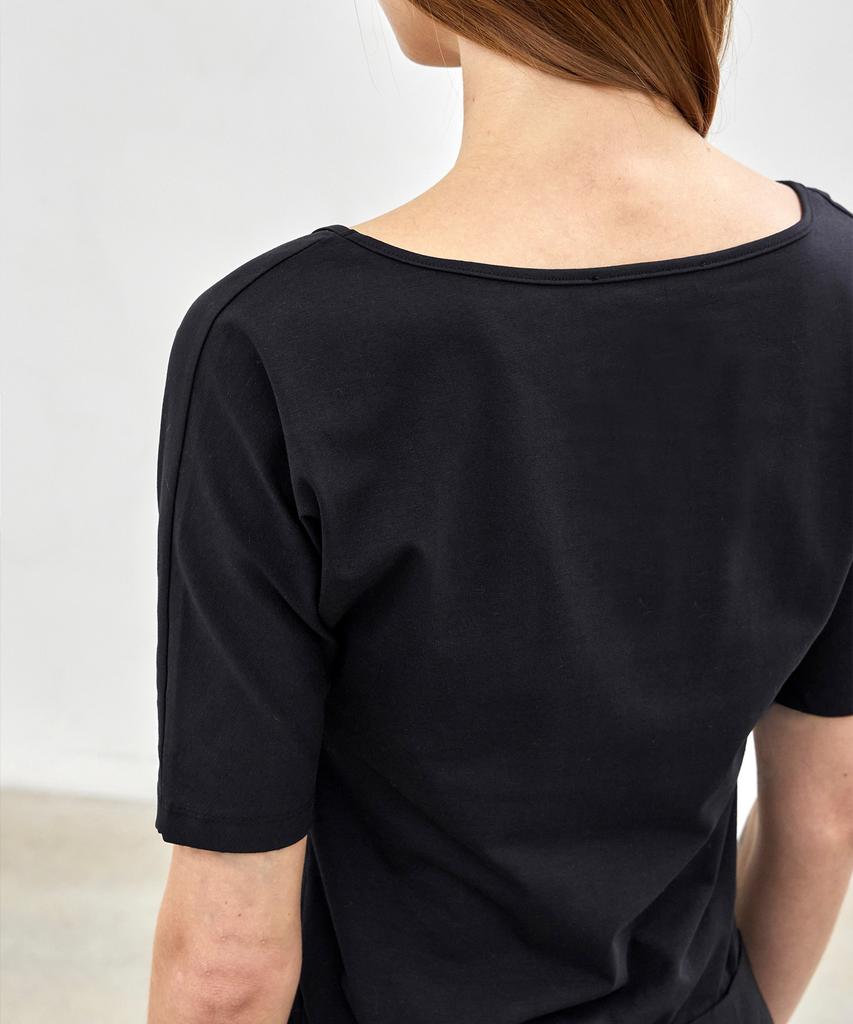 NOTIA Slim Fit U Neck T-Shirts - Black