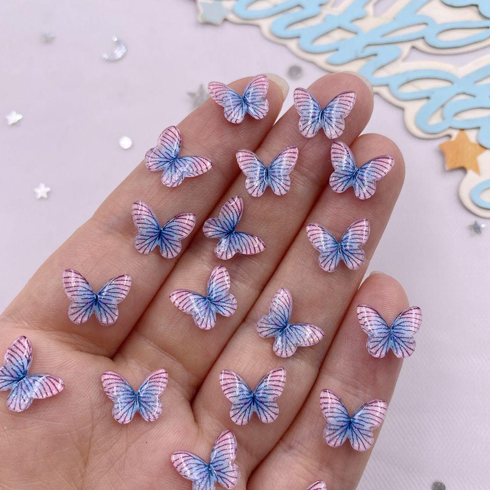 

50 шт 10 мм милые смоляные цветные мини-кристаллы красивые бабочки плоские стразы DIY товары для творчества