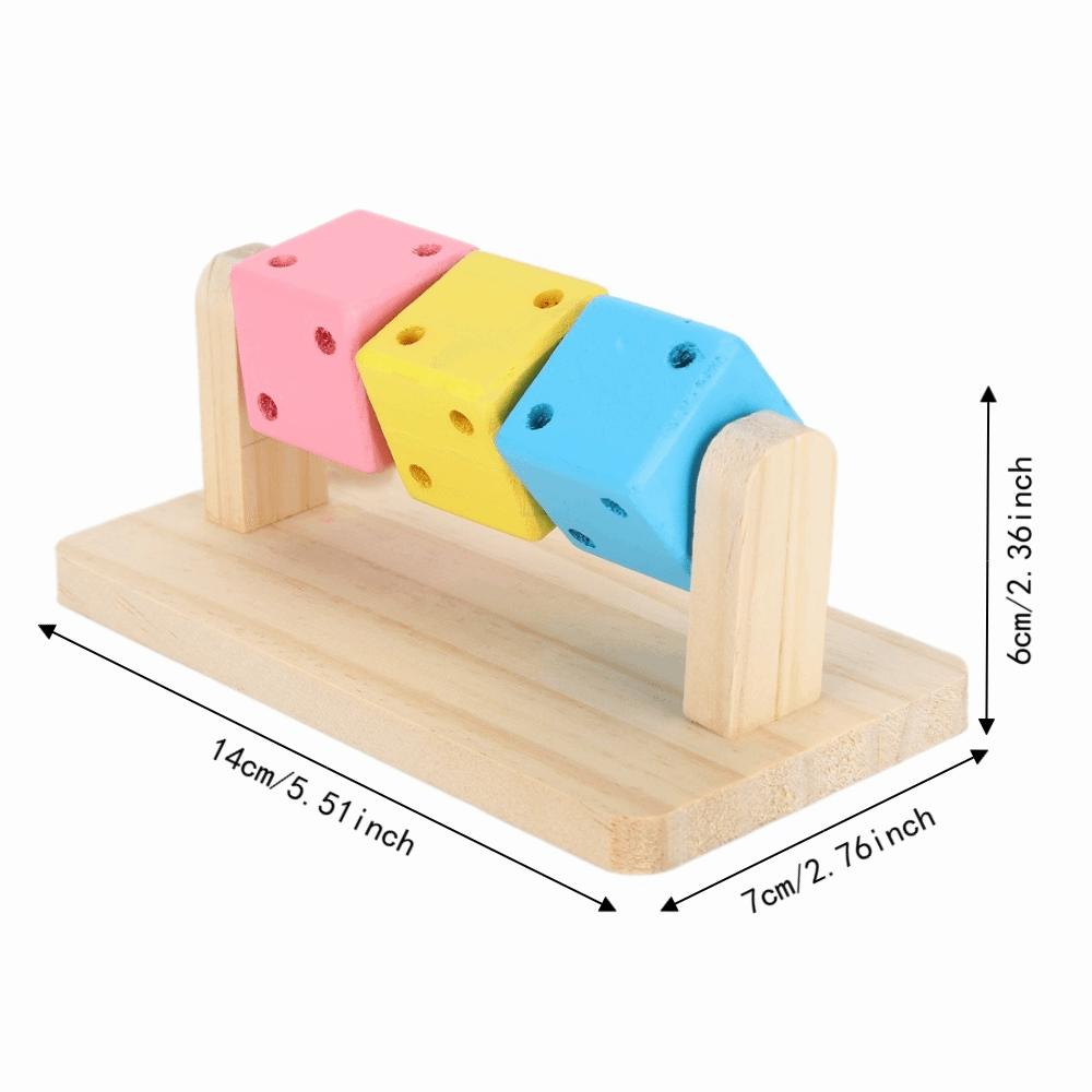 Wood Hamster Grinding Toy Chewable Wooden Block Toy Interactive Wooden Chew Toy Small Pets