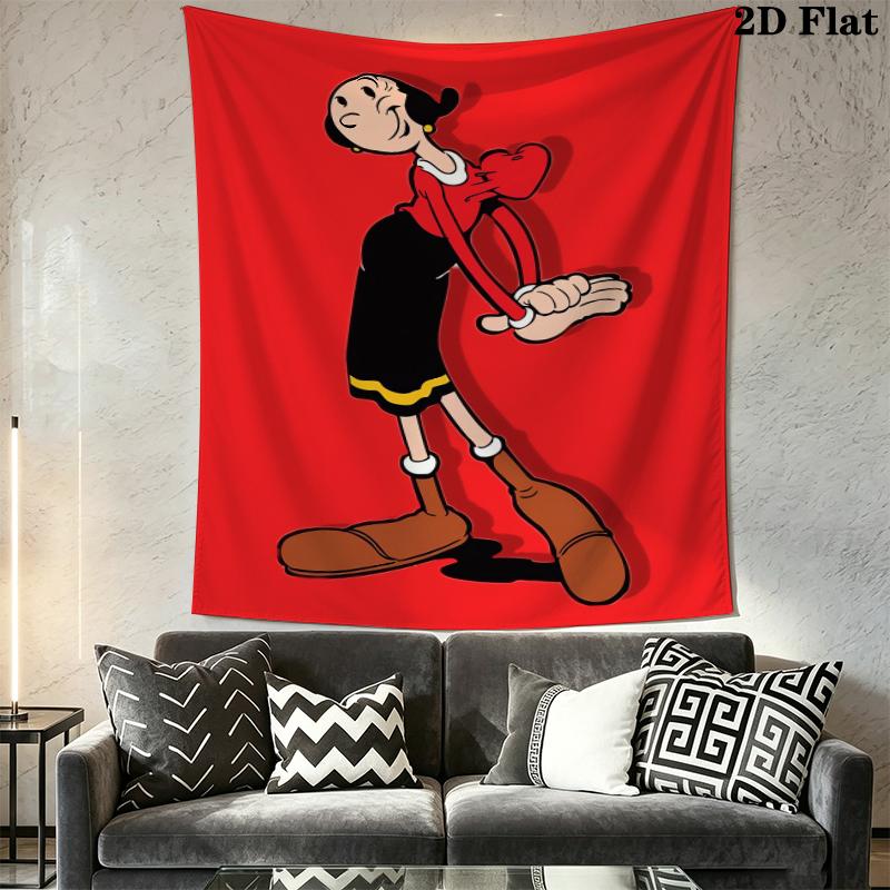 Popeye Wall Tapestry Aesthetic Wall Hanging Printed Fabric Blanket Decorative Tapestries for Bedroom Living Room Home Decor