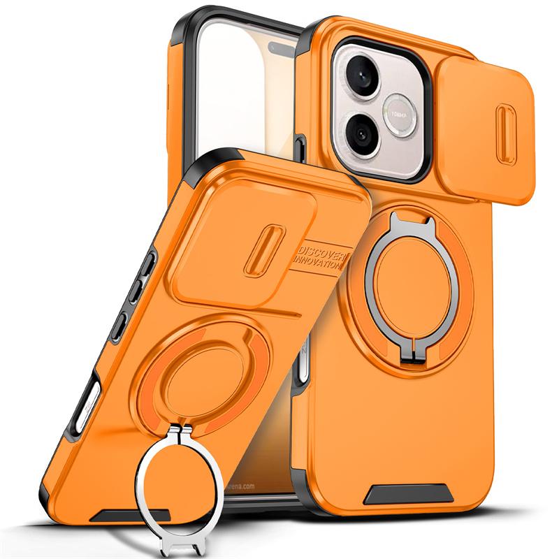 Fodral För Honor 600 Lite 5G Fodral Pansar Magnetisk Ringhållare Fodral Bilcasa För Honor600 Lite 600Lite Skydd med Glidande Linskydd