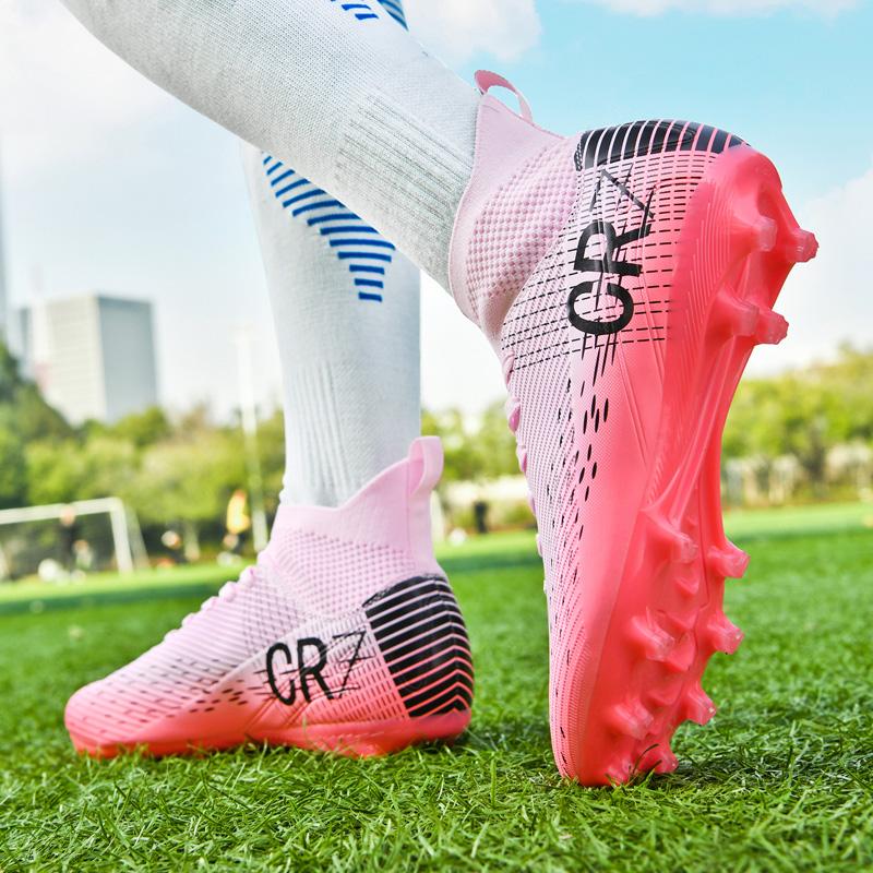 Unisex Breathable Soccer Shoes FG Outdoor Sports Grass Outsole Non-Slip Design for Teenagers New Arrivals Size 35-45