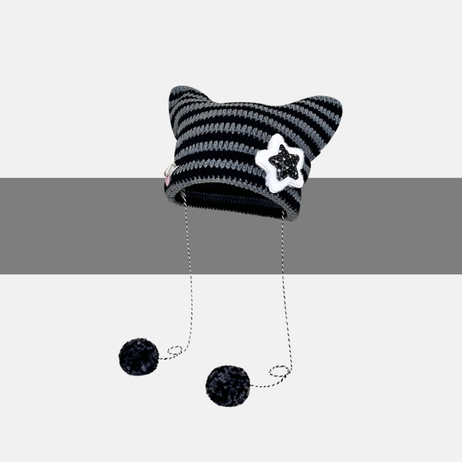 

Полосатая вязаная шапка в корейском стиле, милая, теплая, пуловер, шерстяная шапка One Size