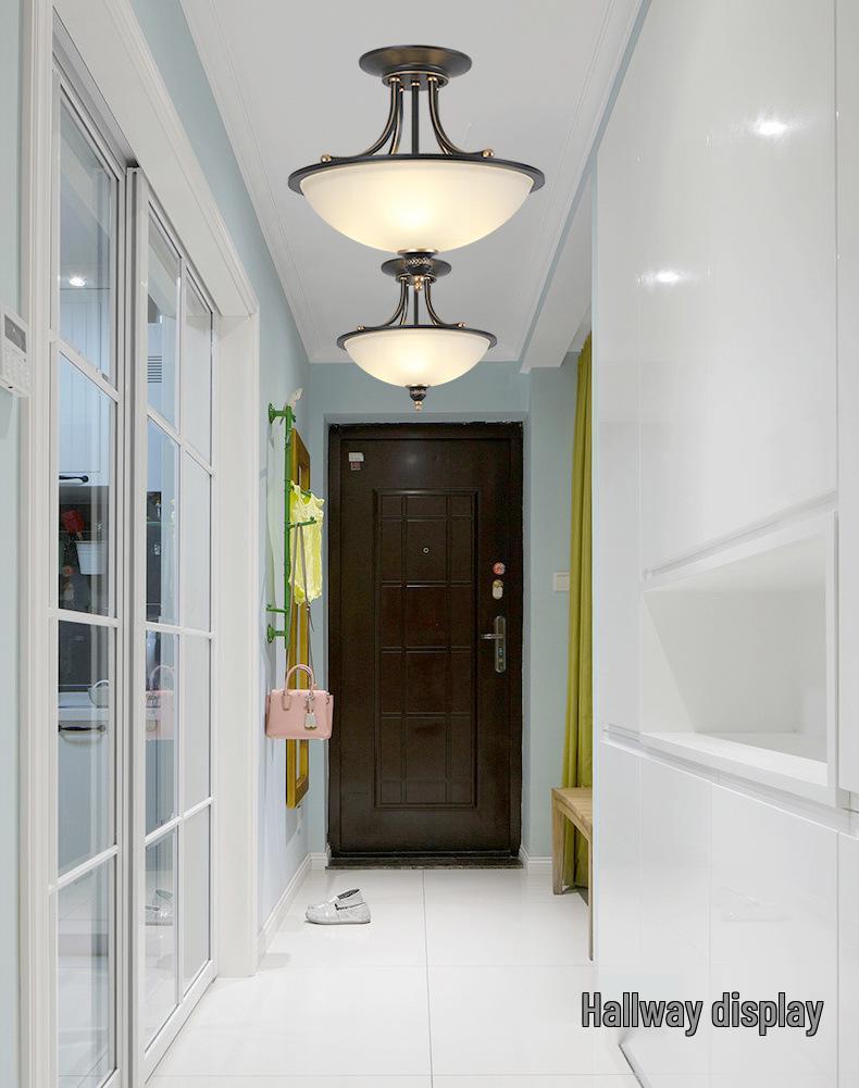 American Retro Semi-Flush Mount Chandelier for Modern Living Spaces - Bedroom, Dining Room, Balcony, Hallway, and Foyer Lighting.