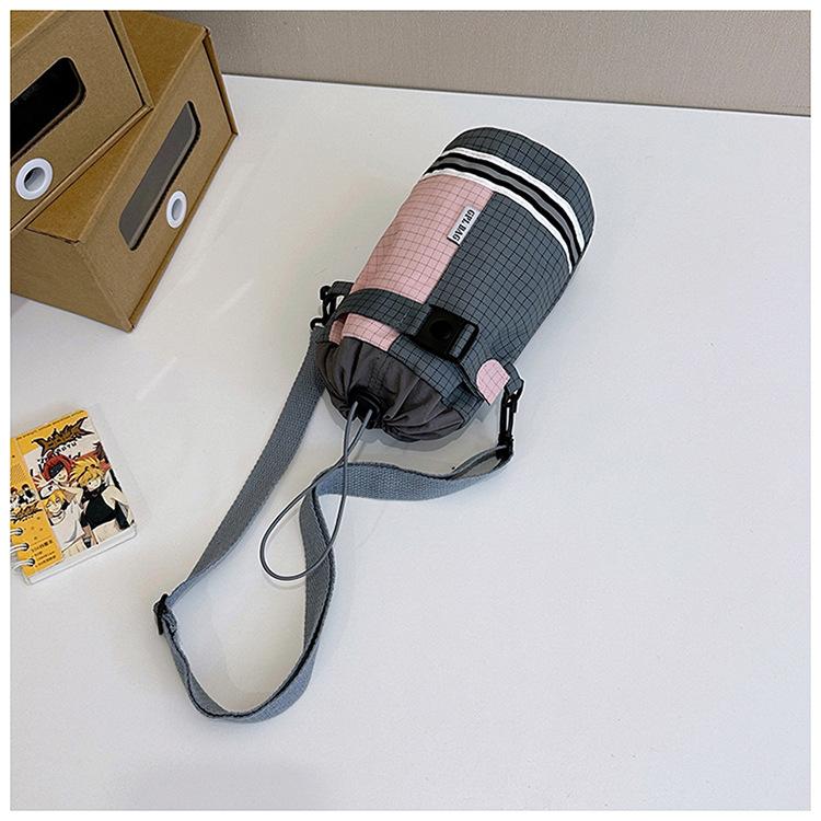 

Новый летний клетчатый контрастных цветов, езда на самокате, подвесная сумка, стакан для чайника, передняя корзина, сумка-ведро тренд