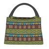 Bolsas de Almuerzo Personalizadas Coloridas con Estampado de Flores Africanas Ankara para Hombres Mujeres Calentador Térmico Aislado Fiambreras para Trabajo Pinic o Viajes