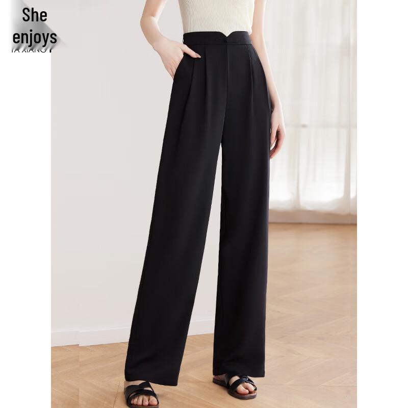 Women's Oriental Style Disc Buckle Straight-Leg Trousers
