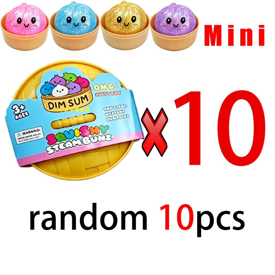 Mini Dumpling Squishies Dumpling Mystery Box Soft Squeeze Sensory Toy for Stress Relief Glitter Random Colors Stretchy Desk Toy
