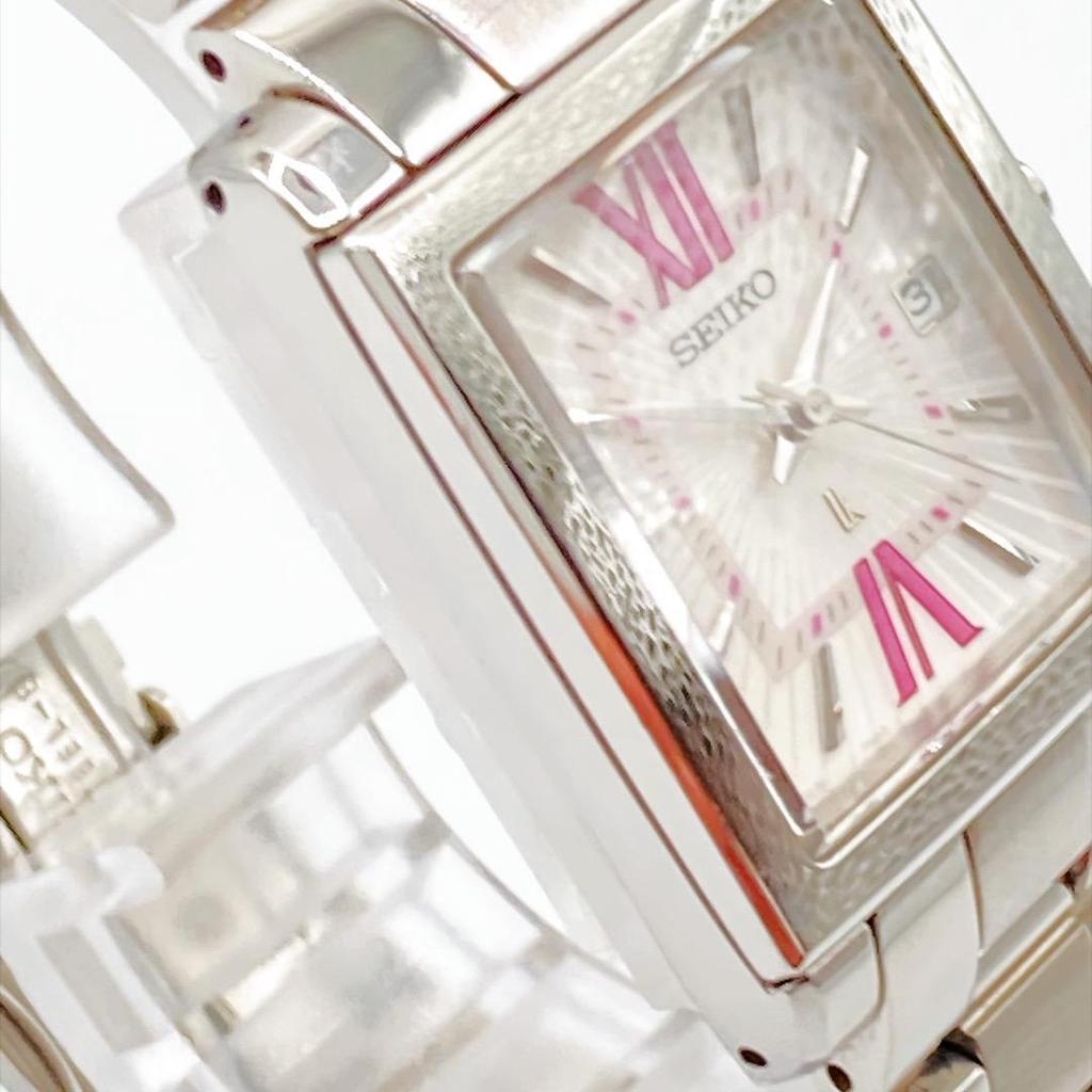 Used SEIKO Ladies Watch Quartz Working Square Date 539