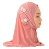 Flower Design Kids Hijab Jersey Material Islamic Headscarf Cute Girls Hijab  Kids Girls
