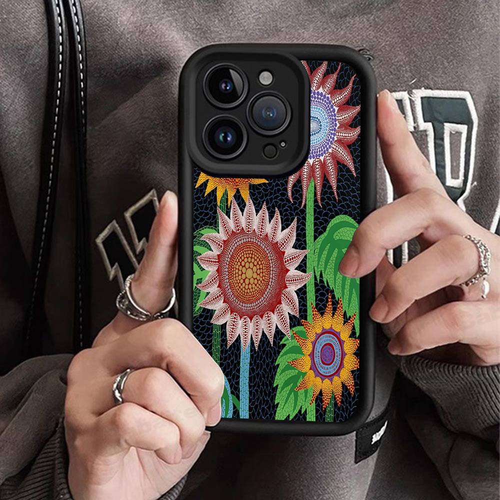 Japanese Y-Yayoi K-Kusama Art TPU Phone Cover For Iphone 17 16 15 14 13 12 11 Pro Max Plus Case Cover
