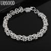 925 Sterling Silver Gift Circle Charm Bracelet Fashion Jewelry