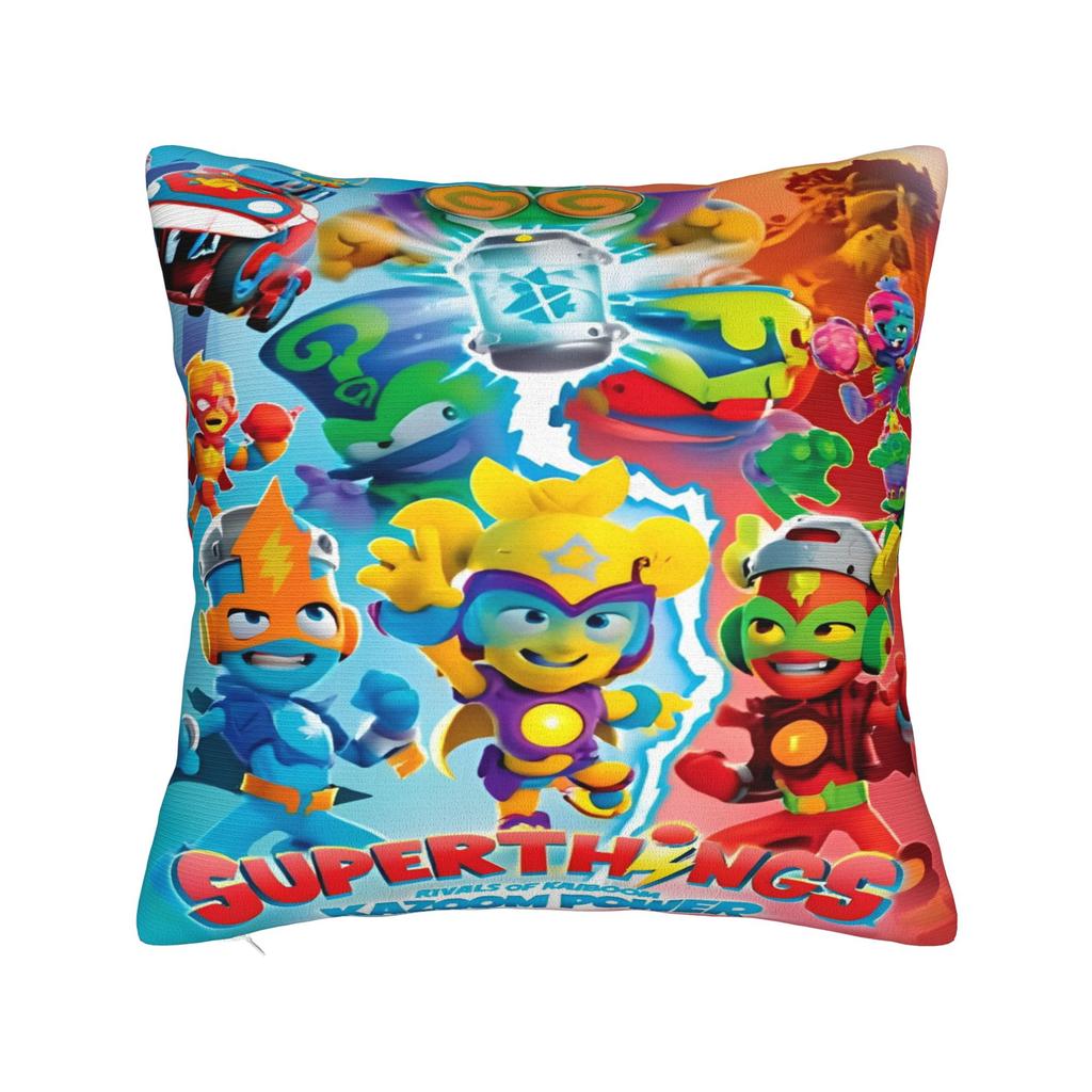 SuperThings Cartoon Square Pillow Cases Kazoom Power Kindergarten Cushion Covers Awesome Decorative Pillowcase for Sofa cm