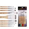 9Pcs Artist Nylon Brush Set Wood Handle Beginner Professional Wall Painting Watercolor Oil Acrylic Paint Board Tools Art Supplie