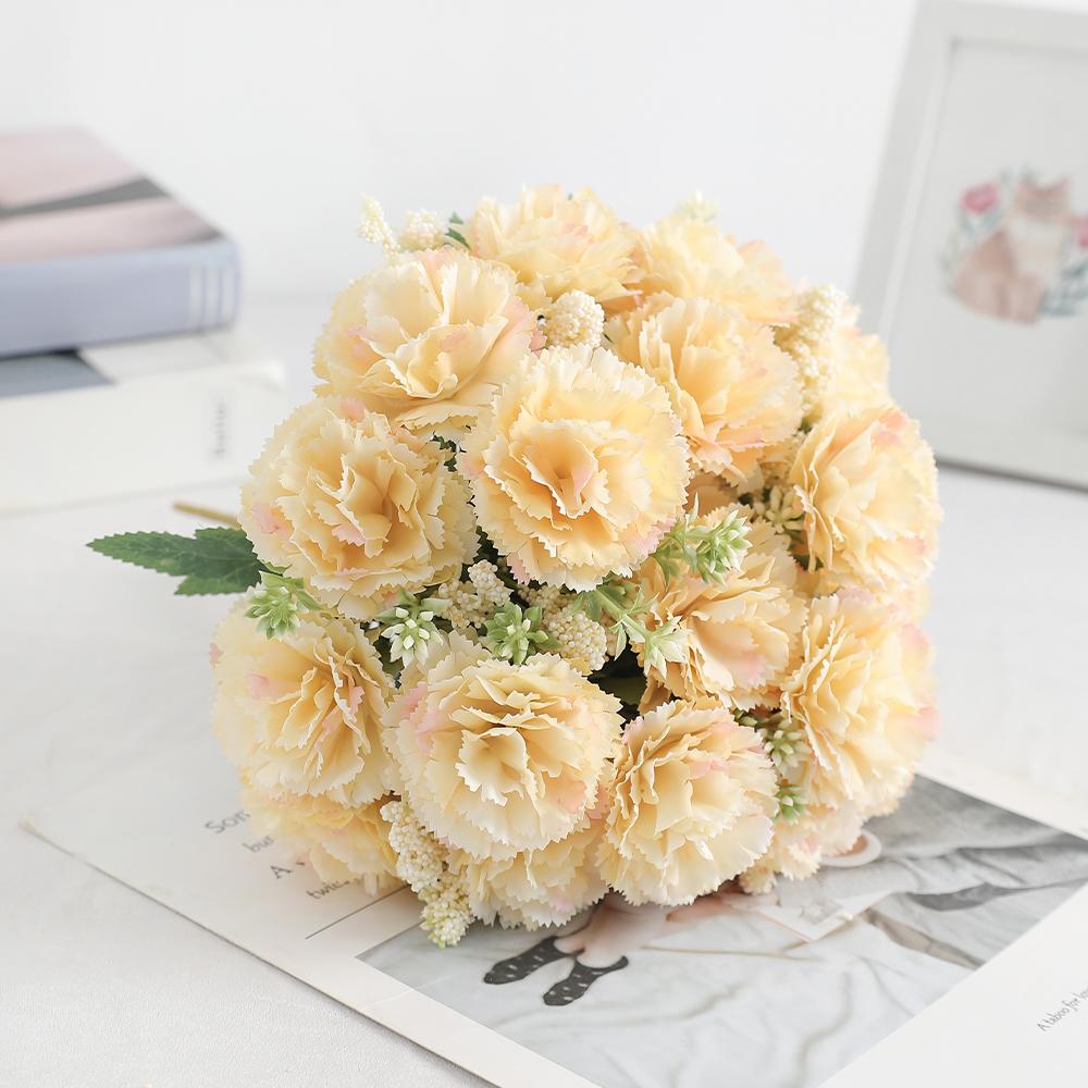 1/3Pieces Of Carnation 28cm Artificial Bouquet Home Room Decoration Stone Bamboo Garden Wedding Deco DIY Bride Holding Flowers