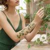 Nostalgie Fake Vine Tattoos, Waterproof Leaf Temporary Stickers, Green Plant Ivy Body Art for Women Girls, Boho Festival Decor