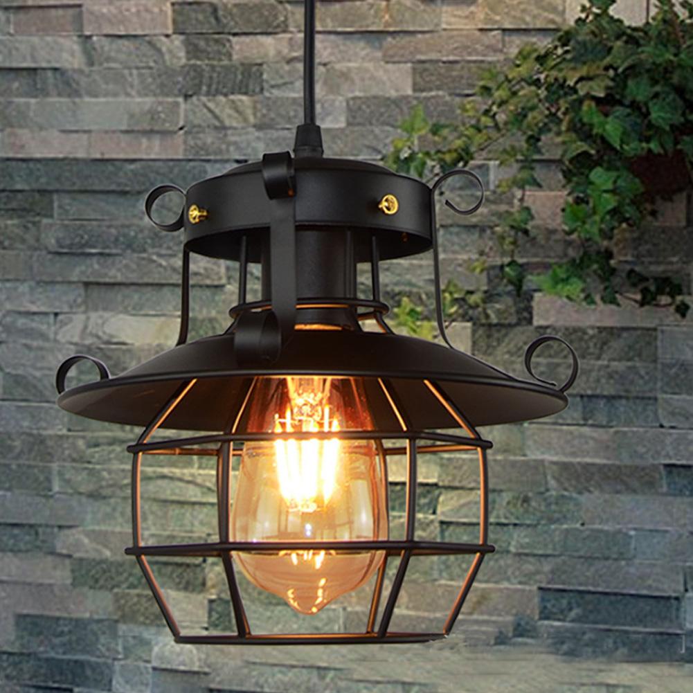 Vintage Industrial Iron Art Cage E27 LED Chandelier Ceiling Light Pendant Lamp for Bar Coffee Shop Decoration 100 240V